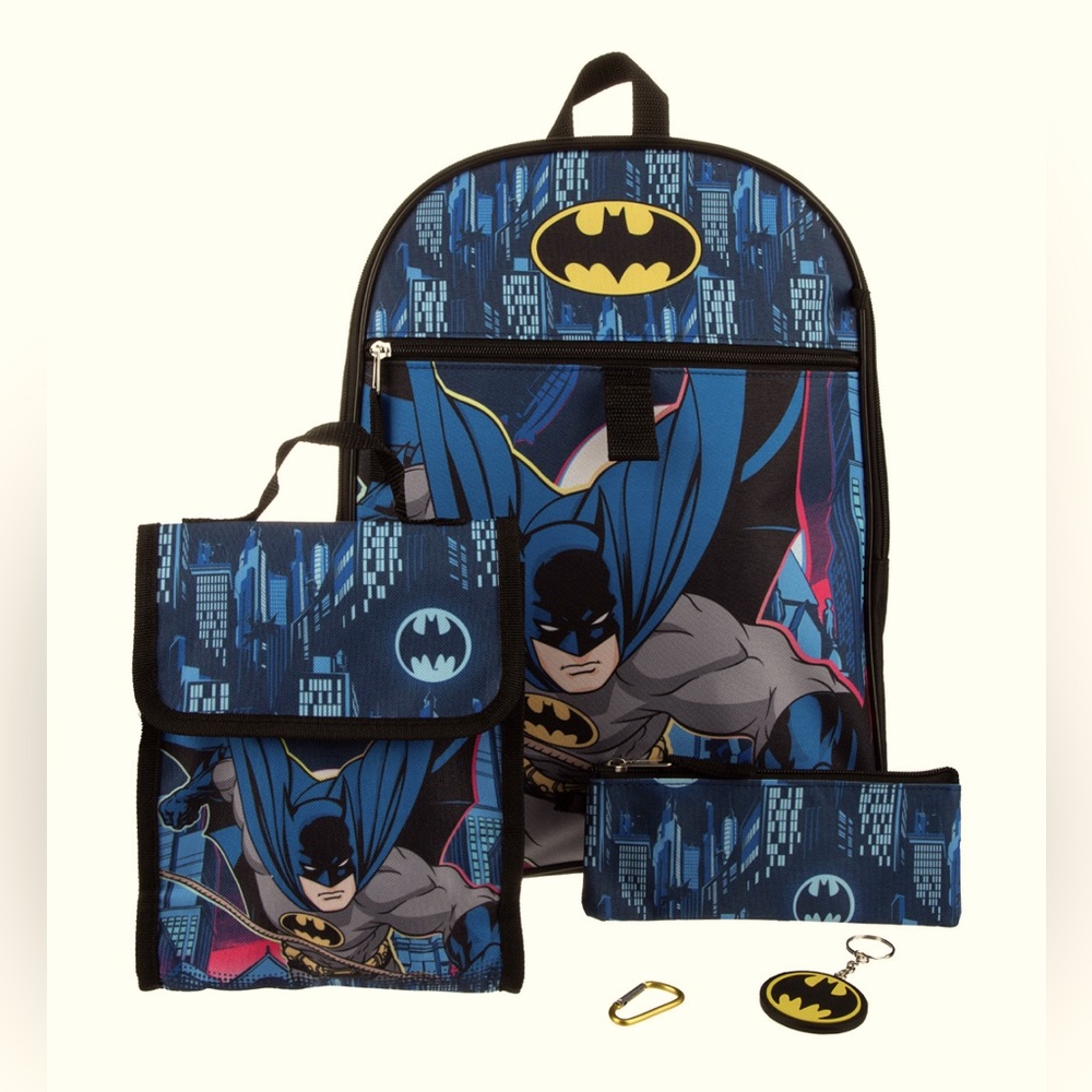 5 Piece Batman Backpack Set - Picture 1 of 6